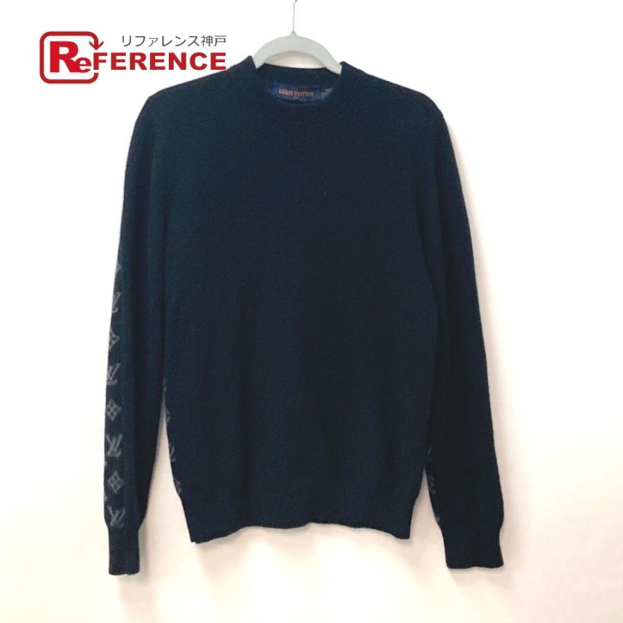 LOUIS VUITTON ルイヴィトン ハーフ モノグラム セーター アパレル 長袖 トップス ニット ウール/カシミヤ ブラック メンズ【中古】 | LOUIS VUITTON
