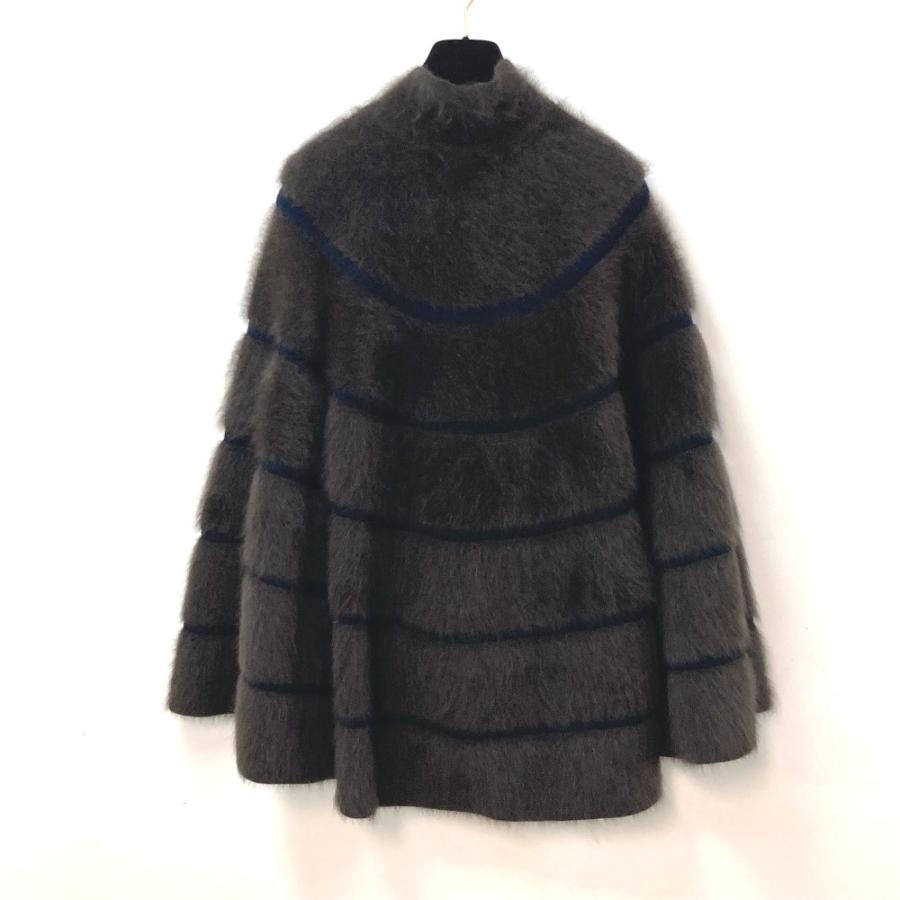 LOUIS VUITTON ルイヴィトン ニット ファー ジップアップ ケープ アウター アパレル ポンチョ ブラウン レディース【中古】 | LOUIS VUITTON | 01