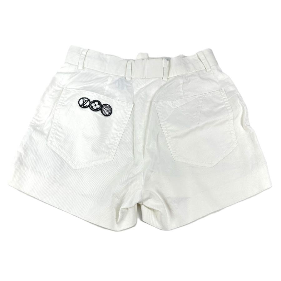 LOUIS VUITTON ルイヴィトン ロゴ アパレル ボトムス ハーフパンツ ワッペン ショートパンツ ホワイト レディース【中古】 | LOUIS VUITTON | 01