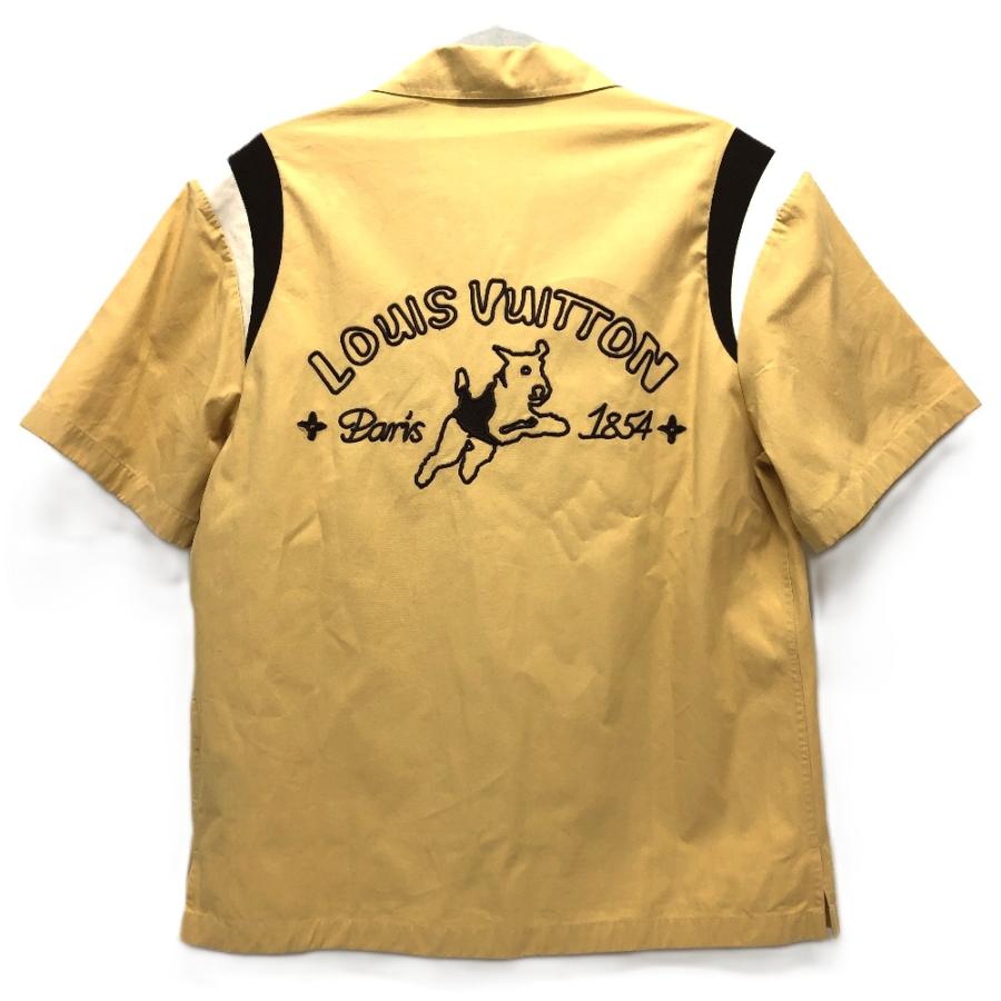 LOUIS VUITTON ルイヴィトン 1AFQ16 エンブロイダードショートスリーブコットンボウリングシャツ 半袖シャツ ベージュ メンズ【中古】 | LOUIS VUITTON | 01