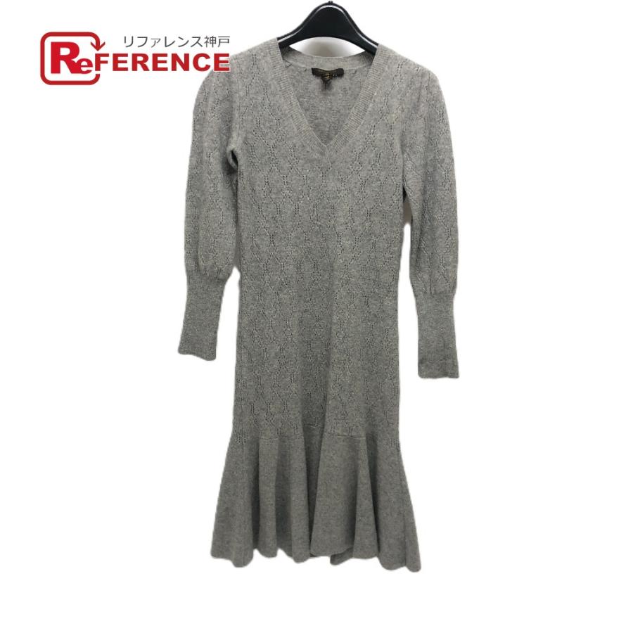 LOUIS VUITTON ルイヴィトン アパレル 長袖 Vネック フレア ニットワンピ ニット ワンピース グレー レディース【中古】 | LOUIS VUITTON