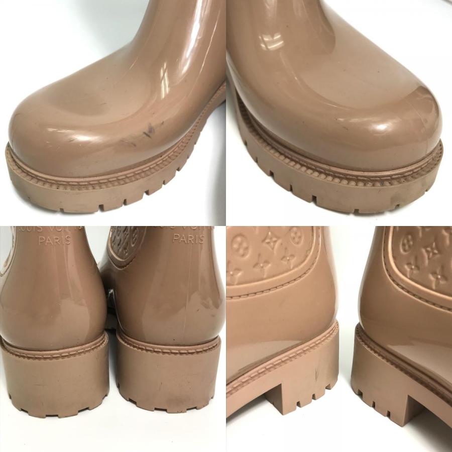 ベージュ　ヴィトン　レインブーツ LOUIS VUITTON ルイヴィトン モノグラム スプラッシュライン