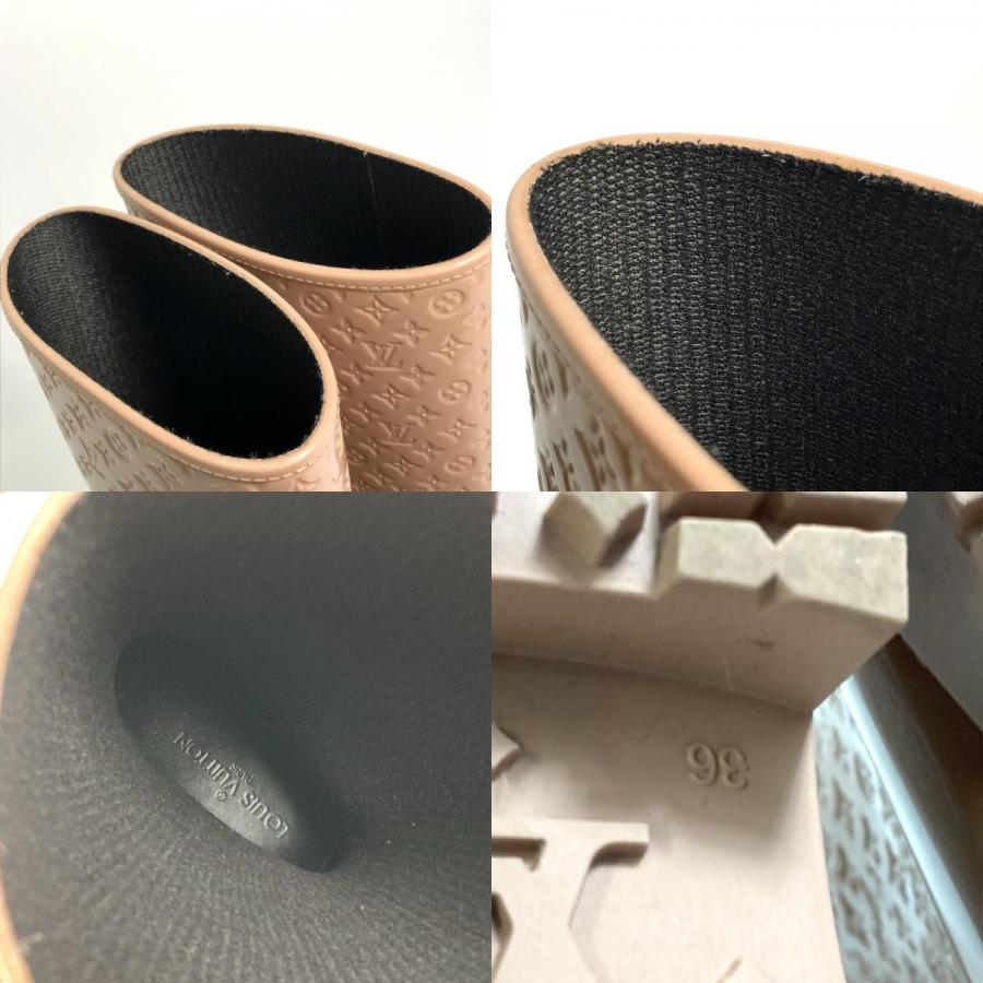 ベージュ　ヴィトン　レインブーツ LOUIS VUITTON ルイヴィトン モノグラム スプラッシュライン