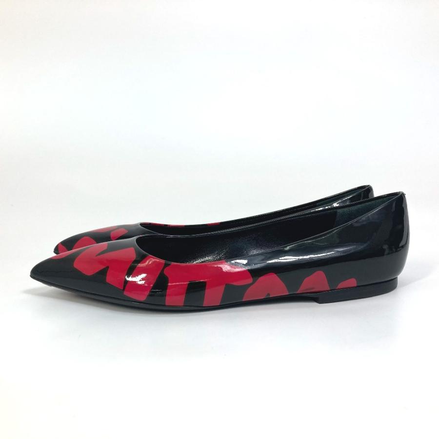 LOUIS VUITTON　 ヴィトン　パンプス　フラットシューズ 　36.5 超美品】LOUIS VUITTON フラットシューズ36.5サイズ赤×黒
