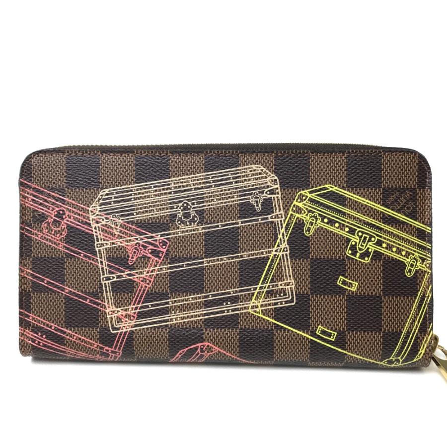 ルイヴィトン ダミエ ジッピーウォレット 長財布 ゴールド 金具 ブラウン. LOUIS VUITTON ルイヴィトン ダミエ ジッピーウォレット 長財布