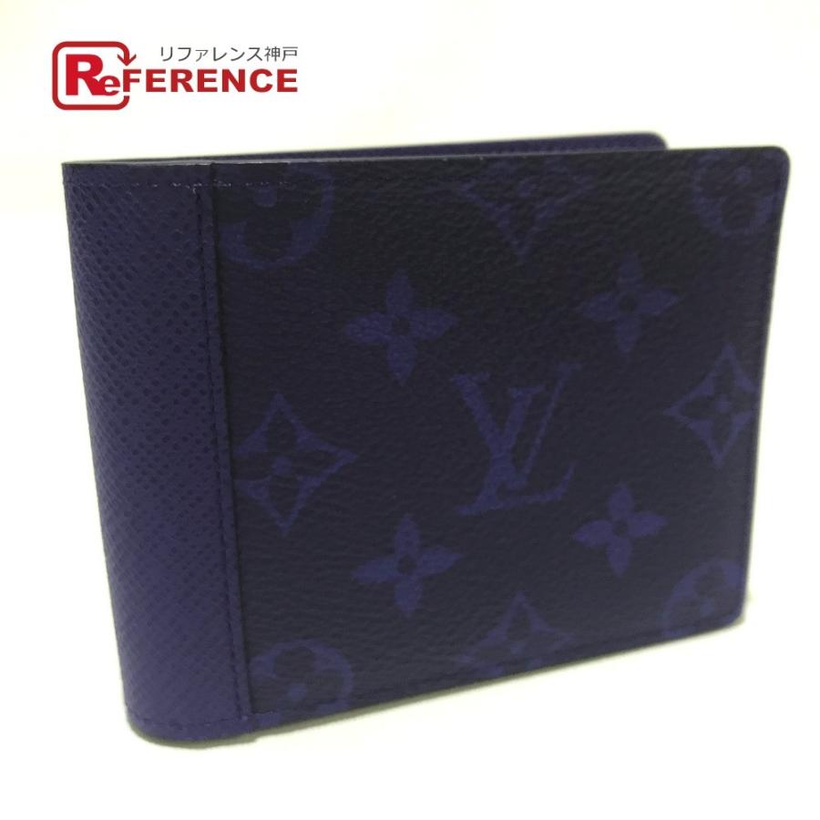 Louis Vuitton ルイ ヴィトン M ポルトフォイユ ミュルティプル タイガラマ 二つ折り財布 小銭入れなし コバルト ブルー メンズ 未使用 中古 リファレンス コレクション 通販 Yahoo ショッピング