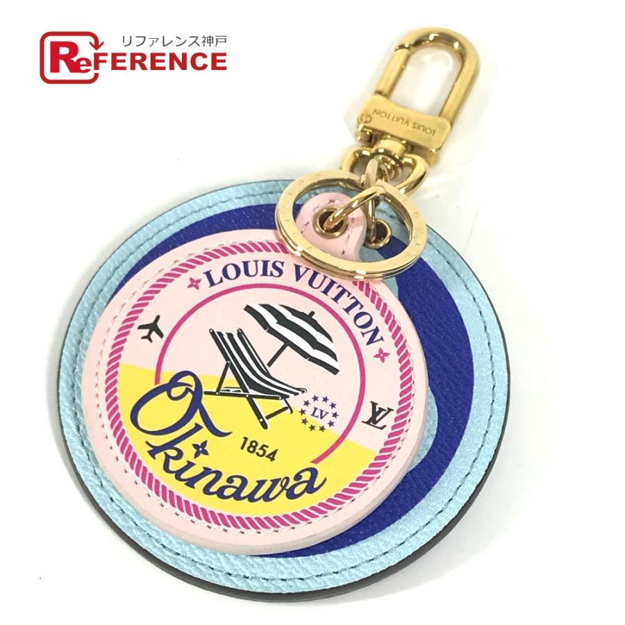 美品 LOUIS VUITTON ルイヴィトン M68510 ポルトクレ・イリュストレ 日本 沖縄限定 バッグチャーム モノグラム キーホルダー ブルー ユニセックス【中古】 | LOUIS VUITTON