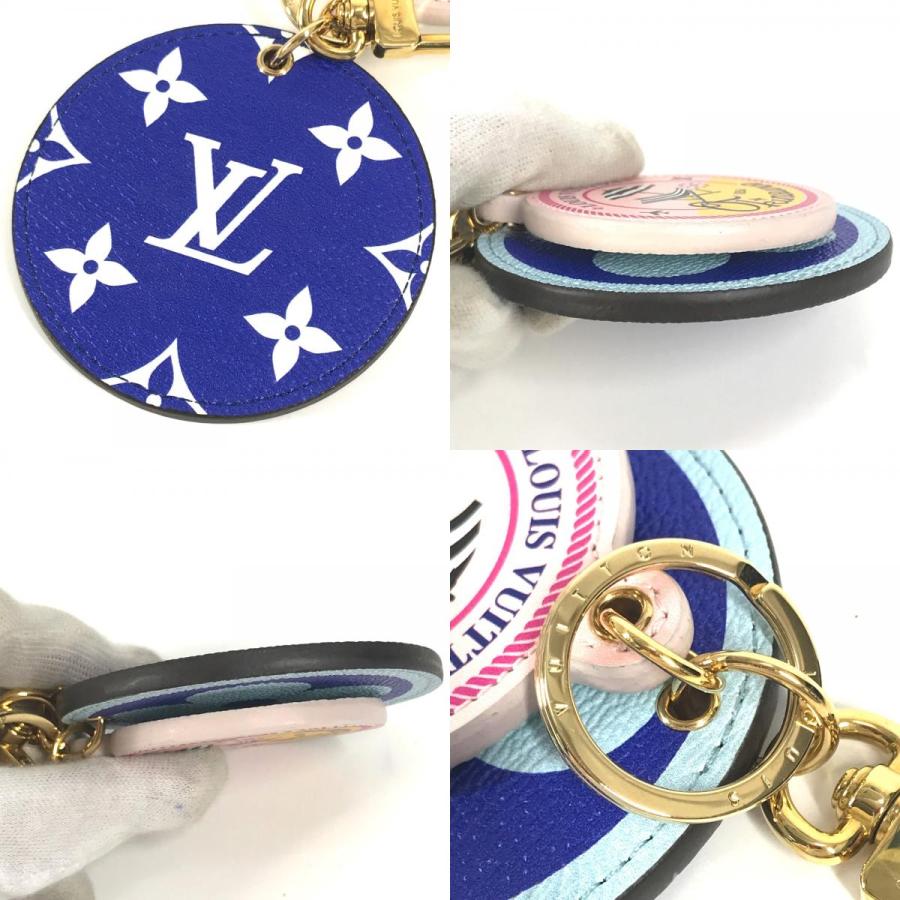美品 LOUIS VUITTON ルイヴィトン M68510 ポルトクレ・イリュストレ 日本 沖縄限定 バッグチャーム モノグラム キーホルダー ブルー ユニセックス【中古】 | LOUIS VUITTON | 09