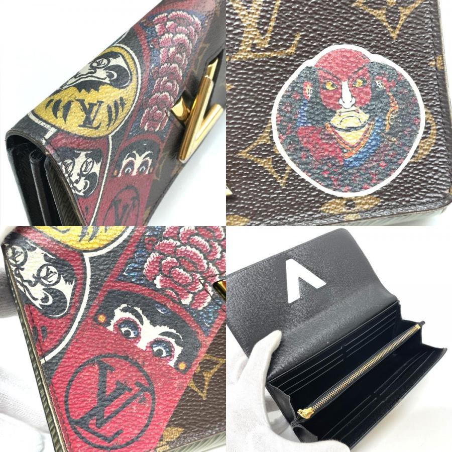 新品同様 ルイヴィトン 山本寛斎 コラボ 三つ折り財布 エピ 歌舞伎 ダルマ