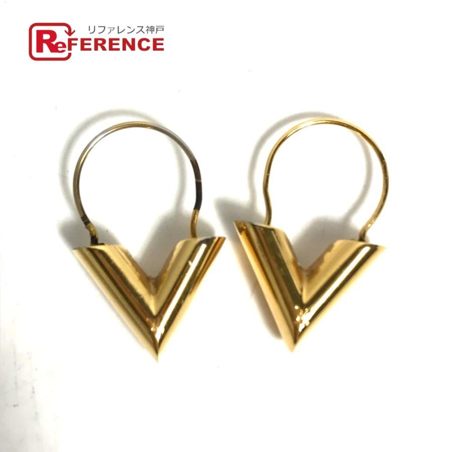 ルイヴィトン LOUIS VUITTON ピアス エセンシャルV Vロゴ M61088 ゴールド