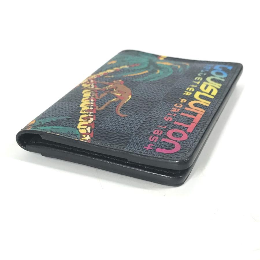 LOUIS VUITTON ルイヴィトン N63508  オーガナイザー・ドゥ ポッシュ  名刺入れ パスケース ダミエコバルト ジャングル カードケース ネイビー メンズ【中古】 | LOUIS VUITTON | 03