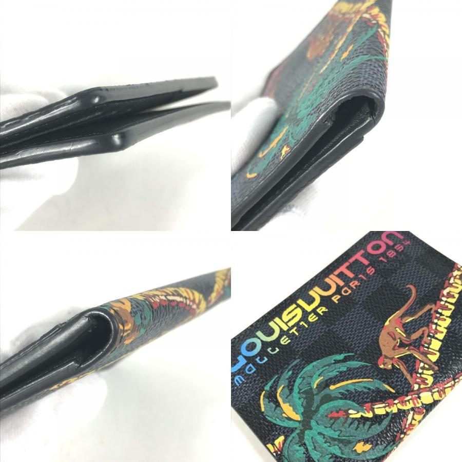 LOUIS VUITTON ルイヴィトン N63508  オーガナイザー・ドゥ ポッシュ  名刺入れ パスケース ダミエコバルト ジャングル カードケース ネイビー メンズ【中古】 | LOUIS VUITTON | 07