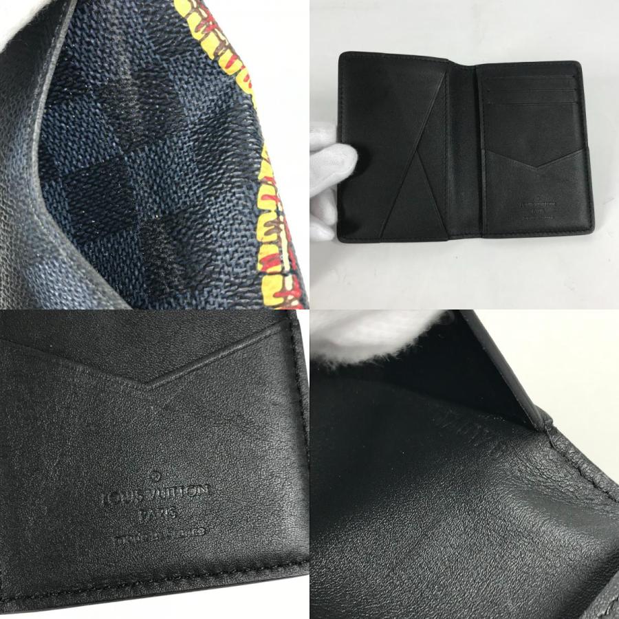 LOUIS VUITTON ルイヴィトン N63508  オーガナイザー・ドゥ ポッシュ  名刺入れ パスケース ダミエコバルト ジャングル カードケース ネイビー メンズ【中古】 | LOUIS VUITTON | 08