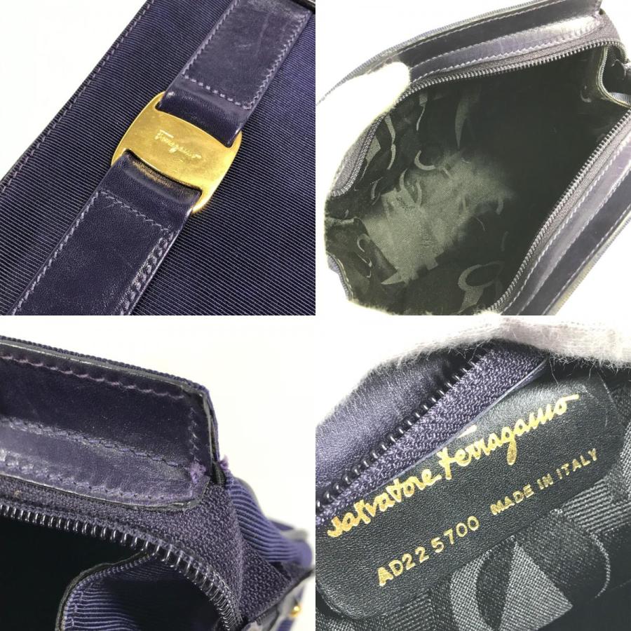 Salvatore Ferragamo サルヴァトーレフェラガモ ヴァラ リボン りぼん メイクポーチ 化粧ポーチ ポーチ ブルー レディース【中古】 |  | 09