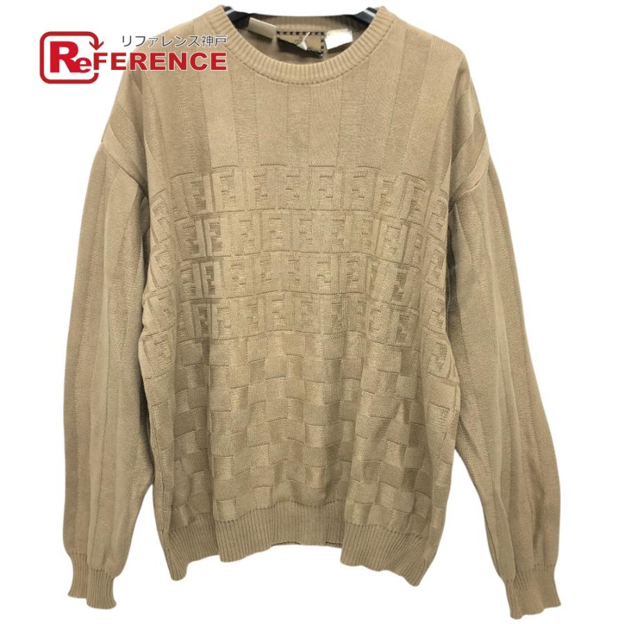FENDI フェンディ ズッカ ペカン FFロゴ アパレル トップス 長袖 fendi club フェンディ クラブ セーター ベージュ メンズ【中古】 | FENDI