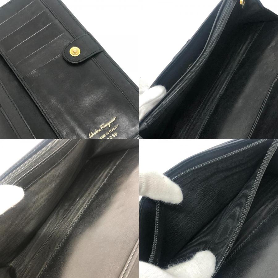 Salvatore Ferragamo サルヴァトーレフェラガモ ヴァラ 財布 ロングウォレット 2つ折り 長財布 ブラック レディース【中古】 |  | 08