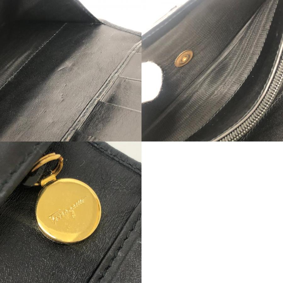 Salvatore Ferragamo サルヴァトーレフェラガモ ヴァラ 財布 ロングウォレット 2つ折り 長財布 ブラック レディース【中古】 |  | 09