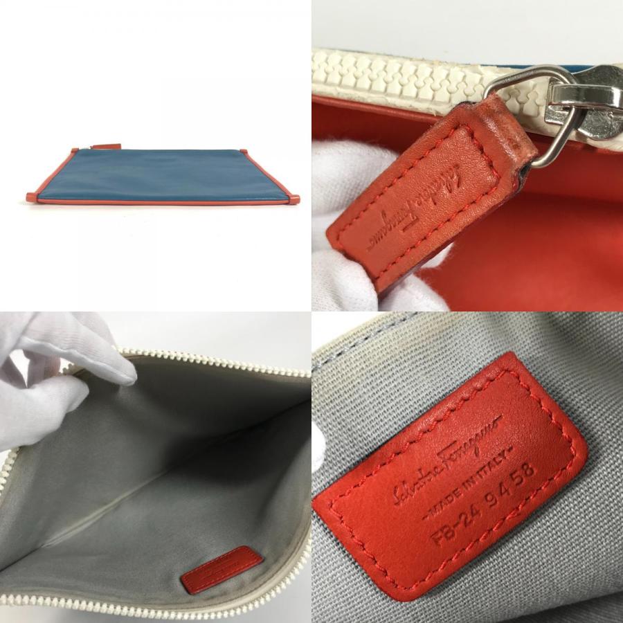 Salvatore Ferragamo サルヴァトーレフェラガモ バイカラー カバン ポーチ クラッチバッグ ブルー メンズ【中古】 |  | 08