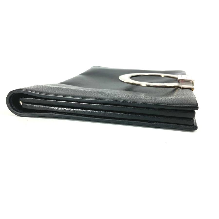 Salvatore Ferragamo サルヴァトーレフェラガモ ビッグ ガンチーニ ロゴ ポーチ カバン クラッチバッグ ブラック ユニセックス【中古】 |  | 02