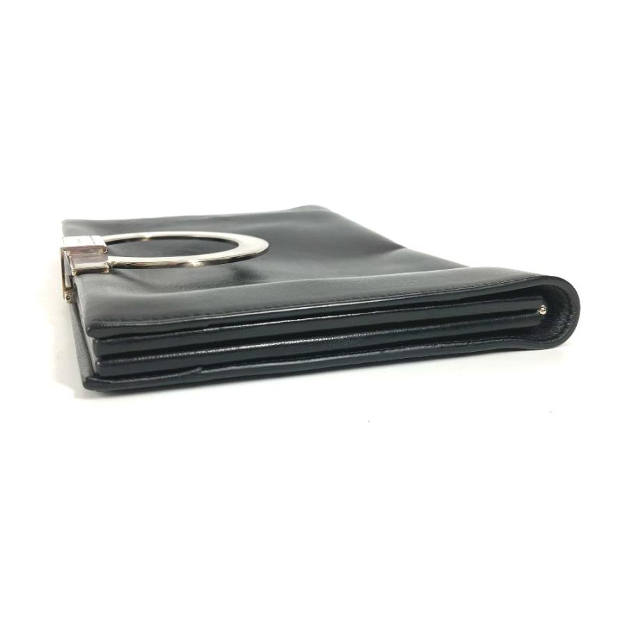 Salvatore Ferragamo サルヴァトーレフェラガモ ビッグ ガンチーニ ロゴ ポーチ カバン クラッチバッグ ブラック ユニセックス【中古】 |  | 04