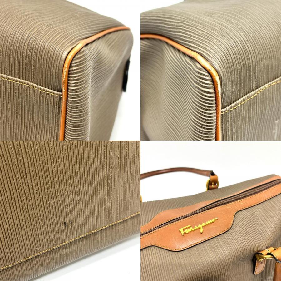 Salvatore Ferragamo サルヴァトーレフェラガモ AG219155 ロゴ バイカラー カバン バッグ ハンドバッグ ボストンバッグ ブラウン【中古】 |  | 07