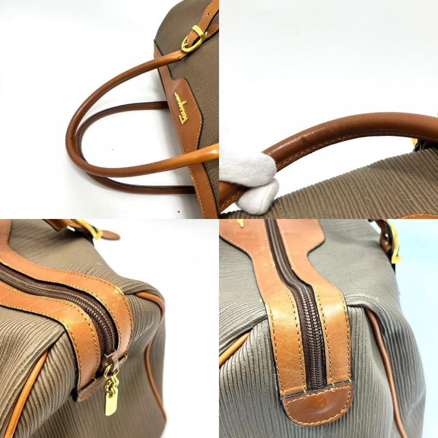 Salvatore Ferragamo サルヴァトーレフェラガモ AG219155 ロゴ バイカラー カバン バッグ ハンドバッグ ボストンバッグ ブラウン【中古】 |  | 08