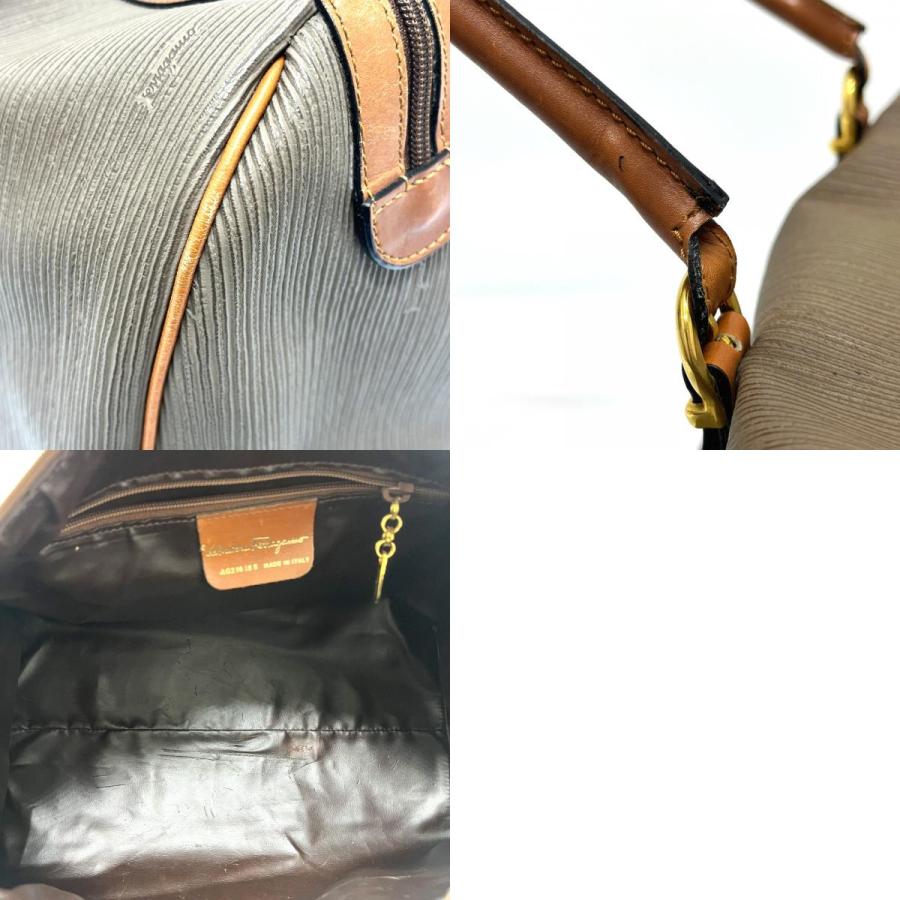 Salvatore Ferragamo サルヴァトーレフェラガモ AG219155 ロゴ バイカラー カバン バッグ ハンドバッグ ボストンバッグ ブラウン【中古】 |  | 09