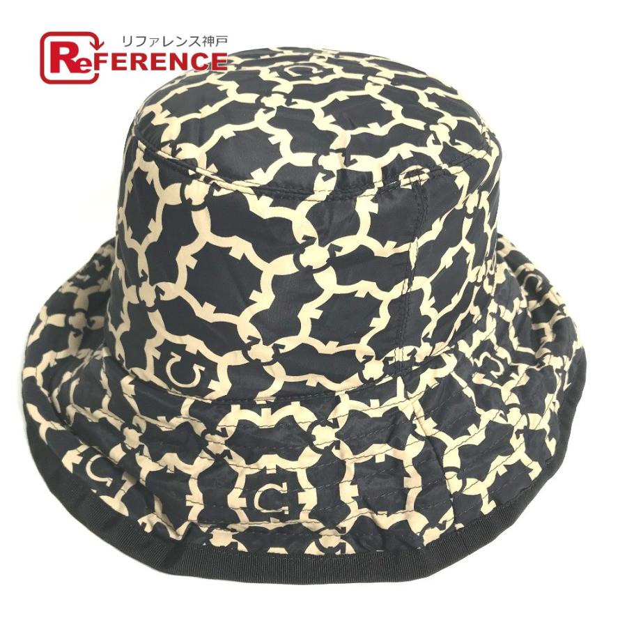 未使用 Salvatore Ferragamo サルヴァトーレフェラガモ ガンチーニ ロゴ ハット帽 帽子 バケットハット ボブハット ブラック【中古】 | 