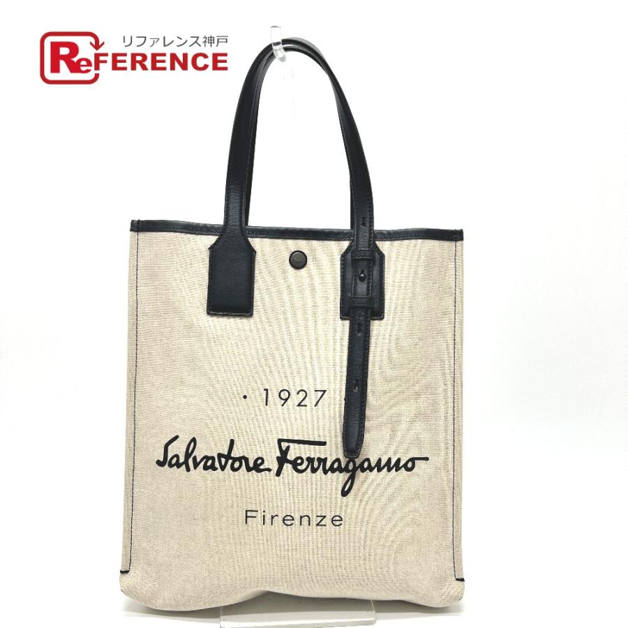 Salvatore Ferragamo サルヴァトーレフェラガモ 240797 1927 バッグ カバン ハンドバッグ トートバッグ ベージュ レディース【中古】 | 