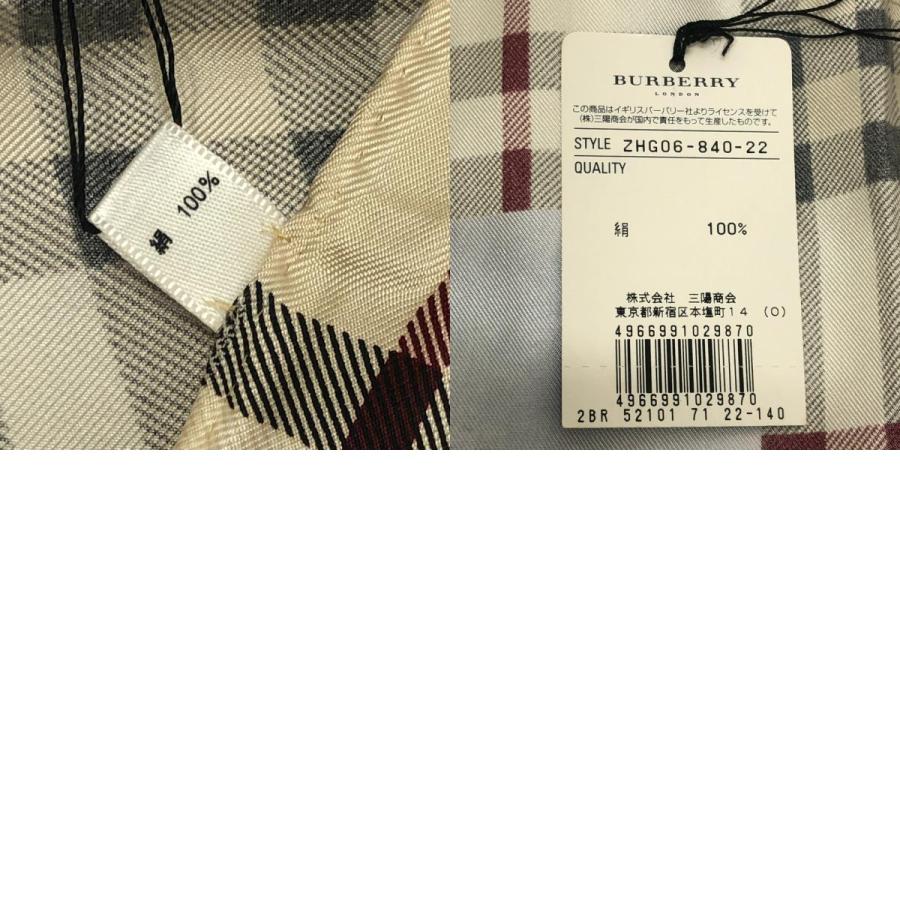新品同様 BURBERRY バーバリー ZHG06 チェック柄 ファッション小物 フラワーパターン スカーフ ベージュ レディース【中古】_9