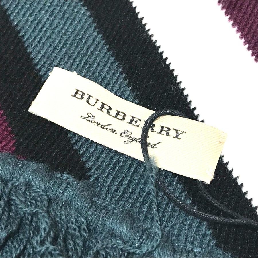 未使用 BURBERRY バーバリー 4075353 Tri-tone Striped ストライプ マフラー カシミア メンズ | BURBERRY | 01