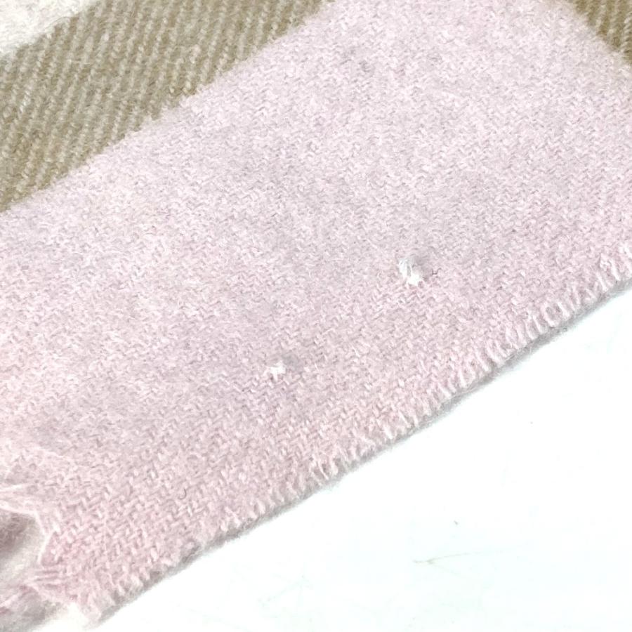 BURBERRY バーバリー フリンジ チェック柄 アパレル マフラー カシミヤ ピンク レディース【中古】 | BURBERRY | 07