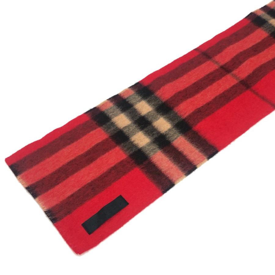 未使用 BURBERRY バーバリー チェック柄 防寒具 ファッション小物 ショート Prorsum プロ―サム マフラー レッド レディース【中古】 | BURBERRY | 01