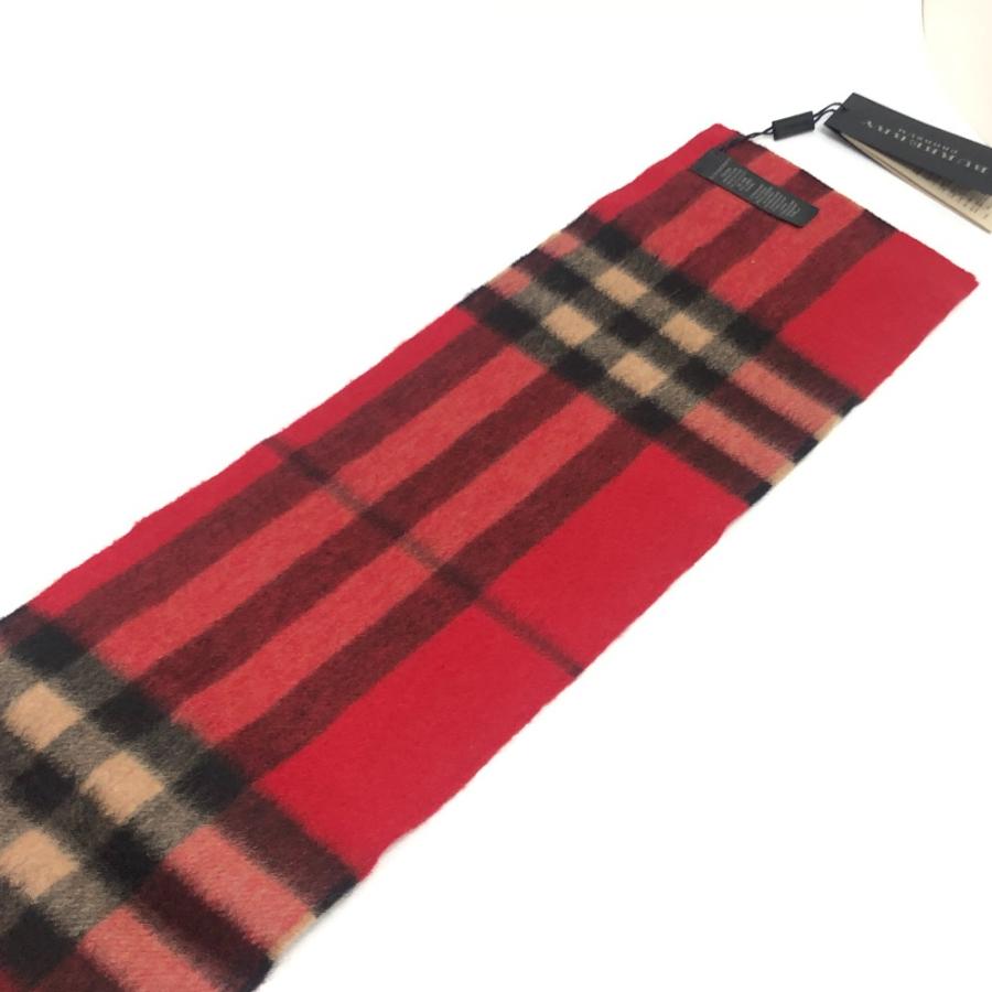 未使用 BURBERRY バーバリー チェック柄 防寒具 ファッション小物 ショート Prorsum プロ―サム マフラー レッド レディース【中古】 | BURBERRY | 04
