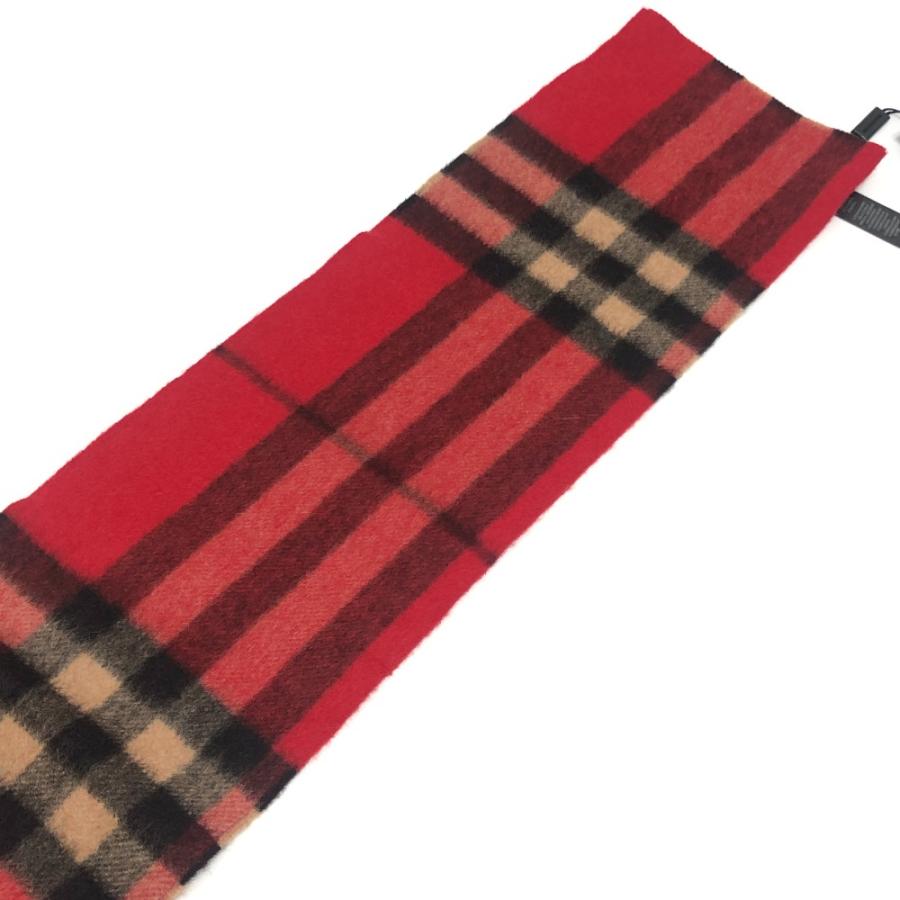 未使用 BURBERRY バーバリー チェック柄 防寒具 ファッション小物 ショート Prorsum プロ―サム マフラー レッド レディース【中古】 | BURBERRY | 08