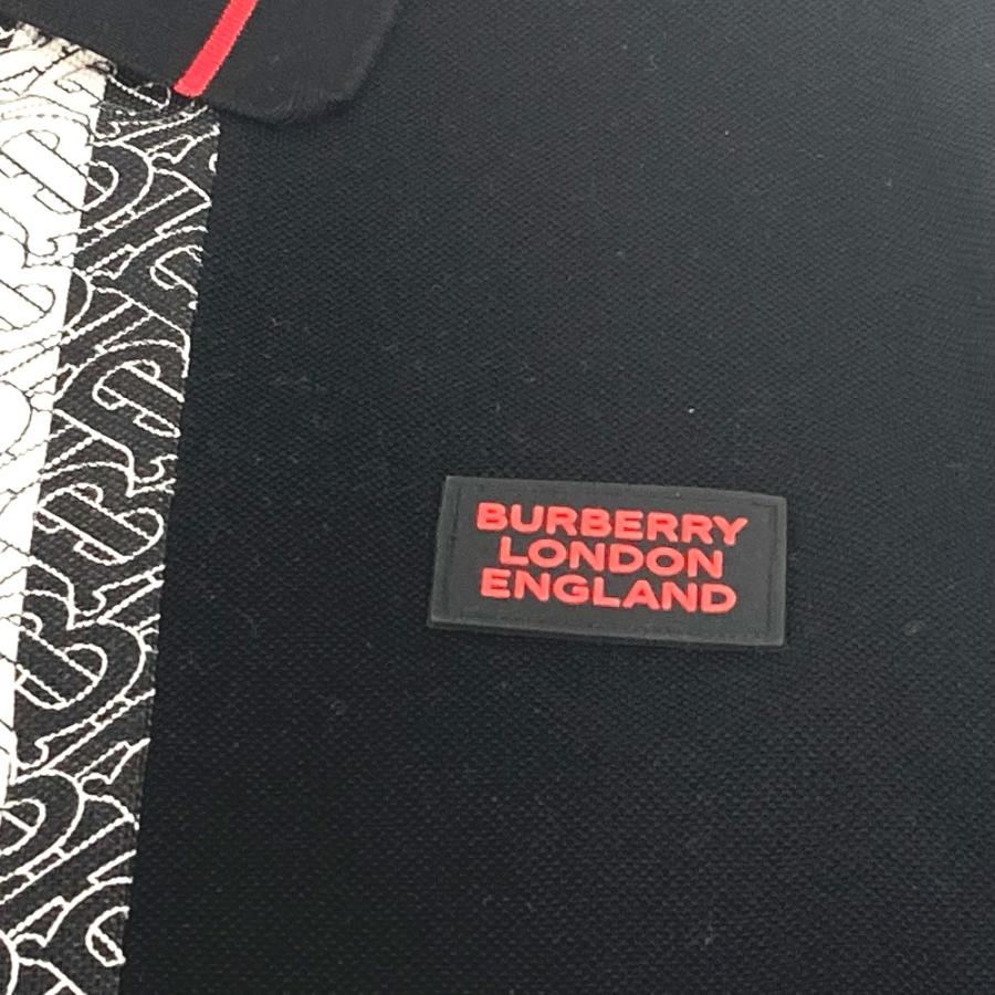 BURBERRY バーバリー 8027016 アパレル トップス 半袖 モノグラムTB ストライプ ポロシャツ コットン ブラック メンズ【中古】美品｜reference｜05