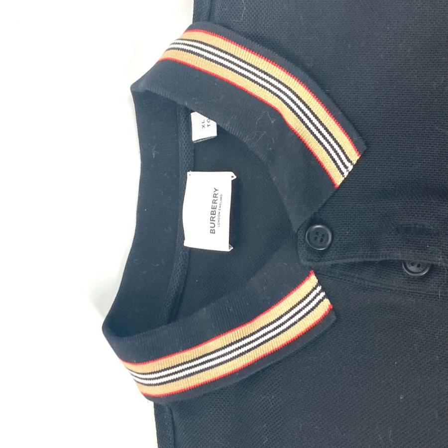 美品 BURBERRY バーバリー チェックロゴ アパレル 半袖 襟付き トップス ポロシャツ ブラック メンズ【中古】 | BURBERRY | 06