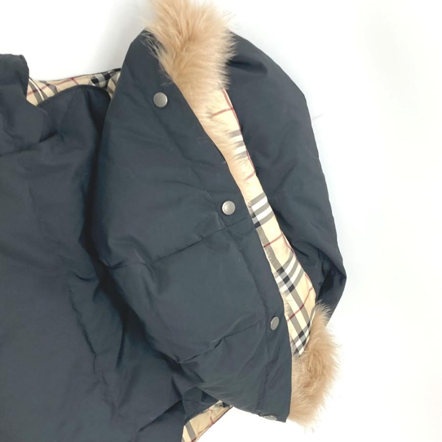 美品　BURBERRYメンズダウンベスト・ファー付き BURBERRY（バーバリー） フードファー ロンドン ダウンベスト ブラック