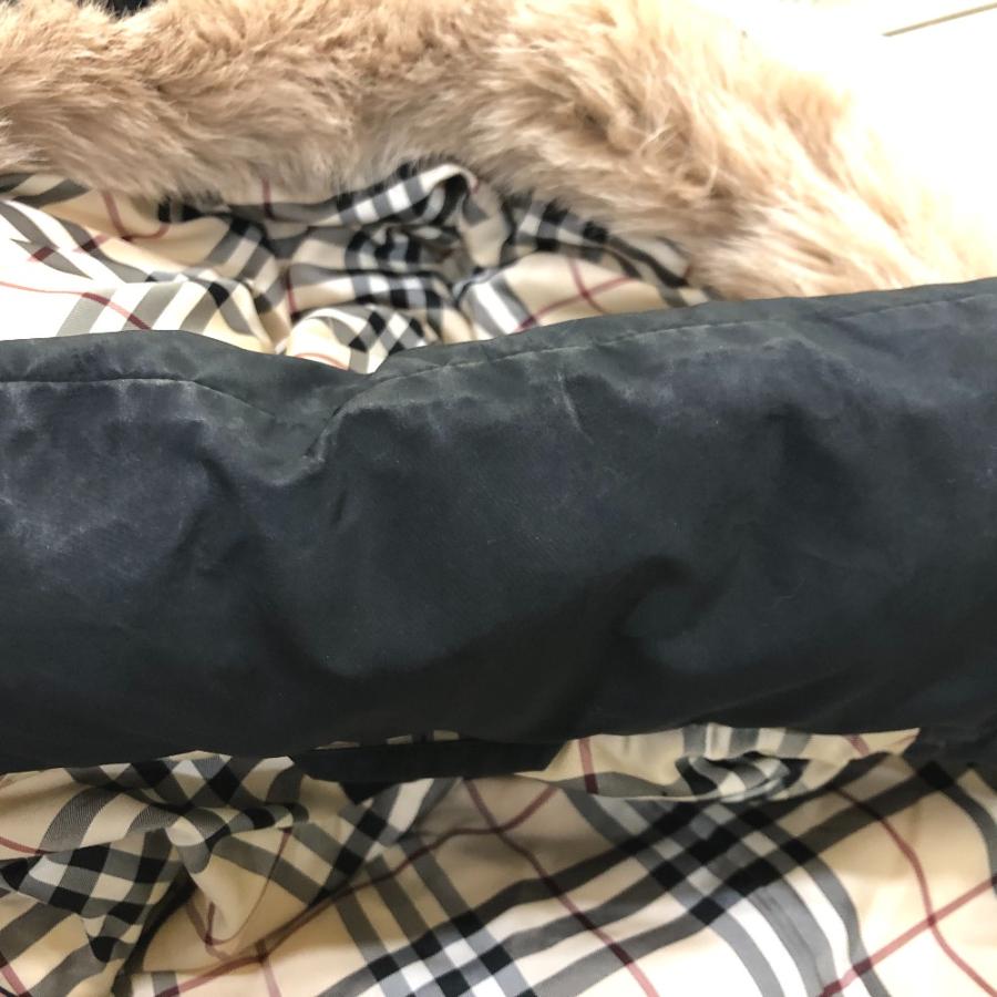 美品✨BURBERRY LONDON ダウンコート　ブラック　フード　ファー 美品✨ BURBERRY LONDON ファー付きダウンコート レディースL相当