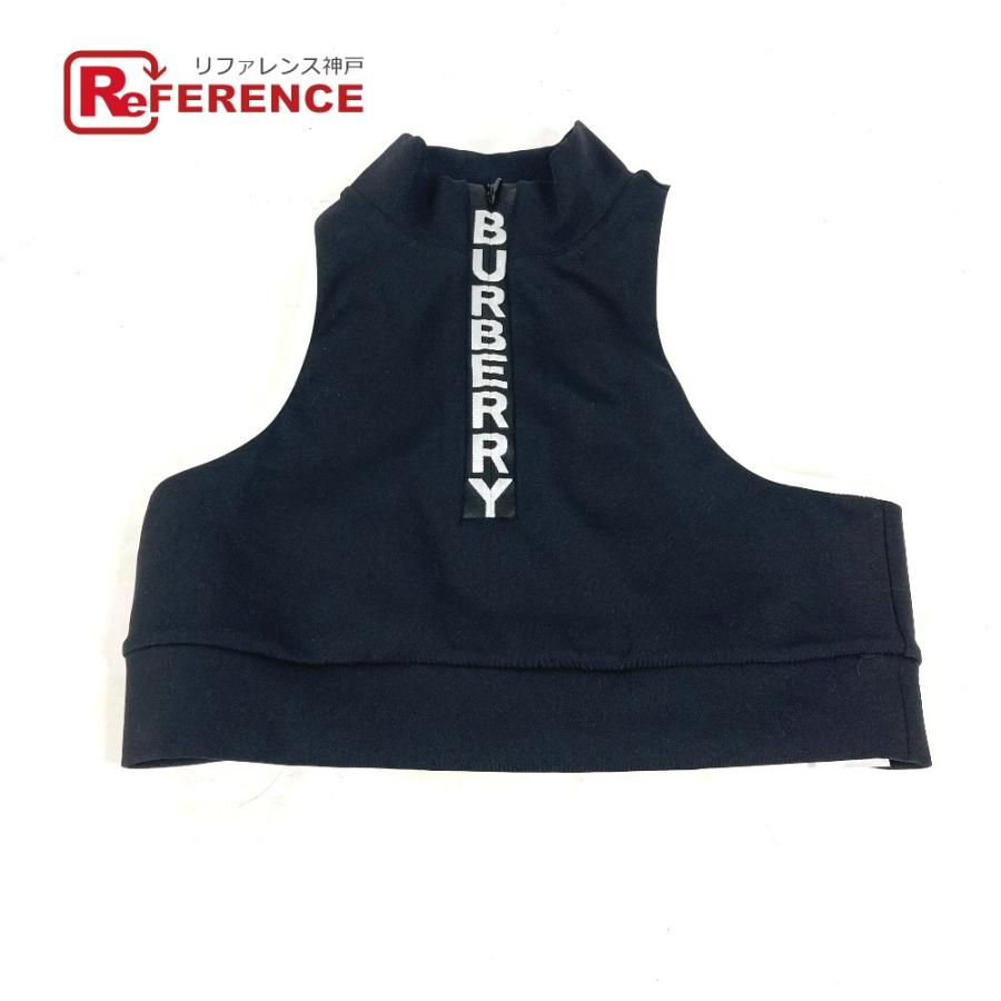 美品 BURBERRY バーバリー ロゴ トップス 袖なし アパレル バイカラー ヨガウェア スポーツウェア タンクトップ ブラック 【中古】 | BURBERRY