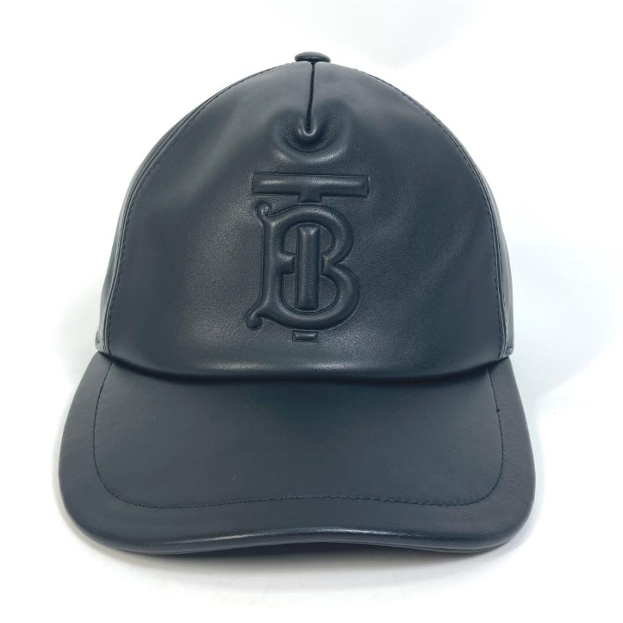 BURBERRY バーバリー 8020234 TB 帽子 キャップ レザー ブラック ユニ
