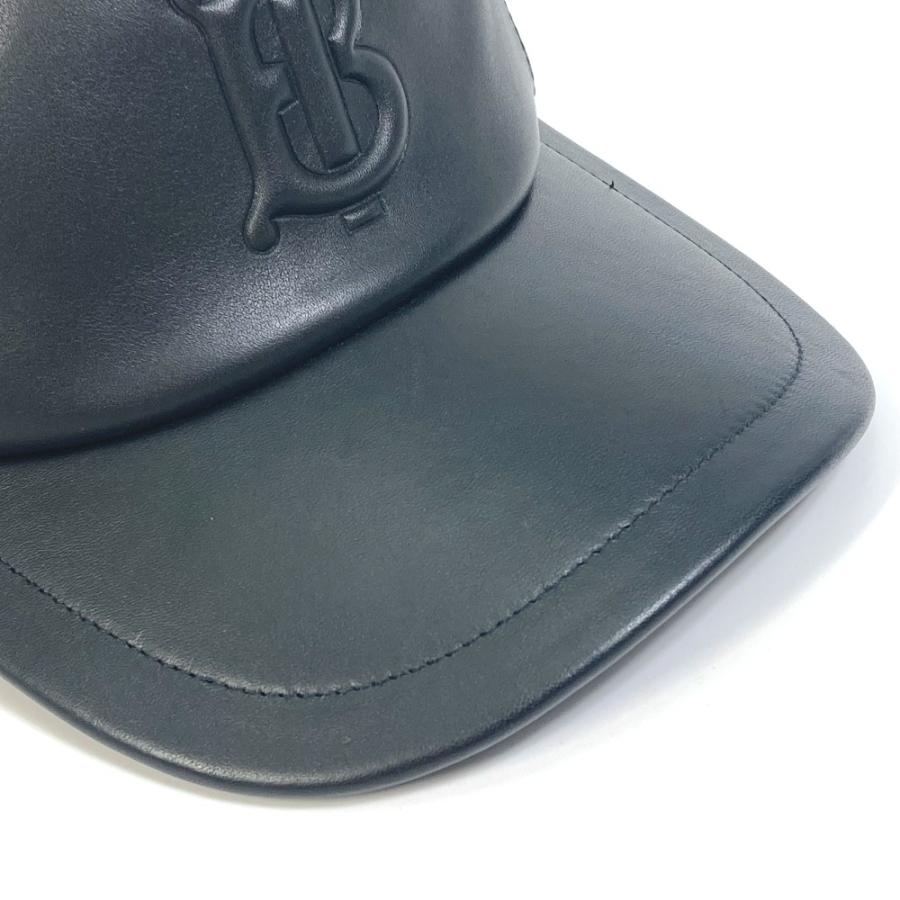 BURBERRY バーバリー 8020234 TB 帽子 キャップ レザー ブラック ユニ