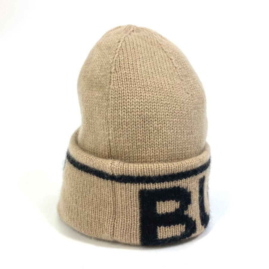 BURBERRY バーバリー 8023983 インターシャカシミア ビーニー ロゴ ニットキャップ 帽子 ニット帽 カシミヤ ベージュ レディース【中古】 | BURBERRY | 02