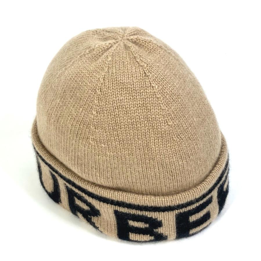BURBERRY バーバリー 8023983 インターシャカシミア ビーニー ロゴ ニットキャップ 帽子 ニット帽 カシミヤ ベージュ レディース【中古】 | BURBERRY | 03