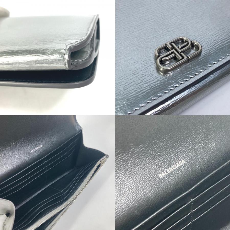 BALENCIAGA バレンシアガ 601479 BBロゴ 2つ折り ロングウォレット 長財布 シルバー メンズ【中古】 | BALENCIAGA | 08