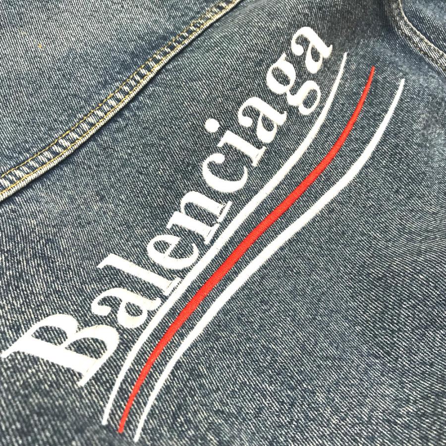 BALENCIAGA バレンシアガ 刺繍デニム ジャケット USED加工