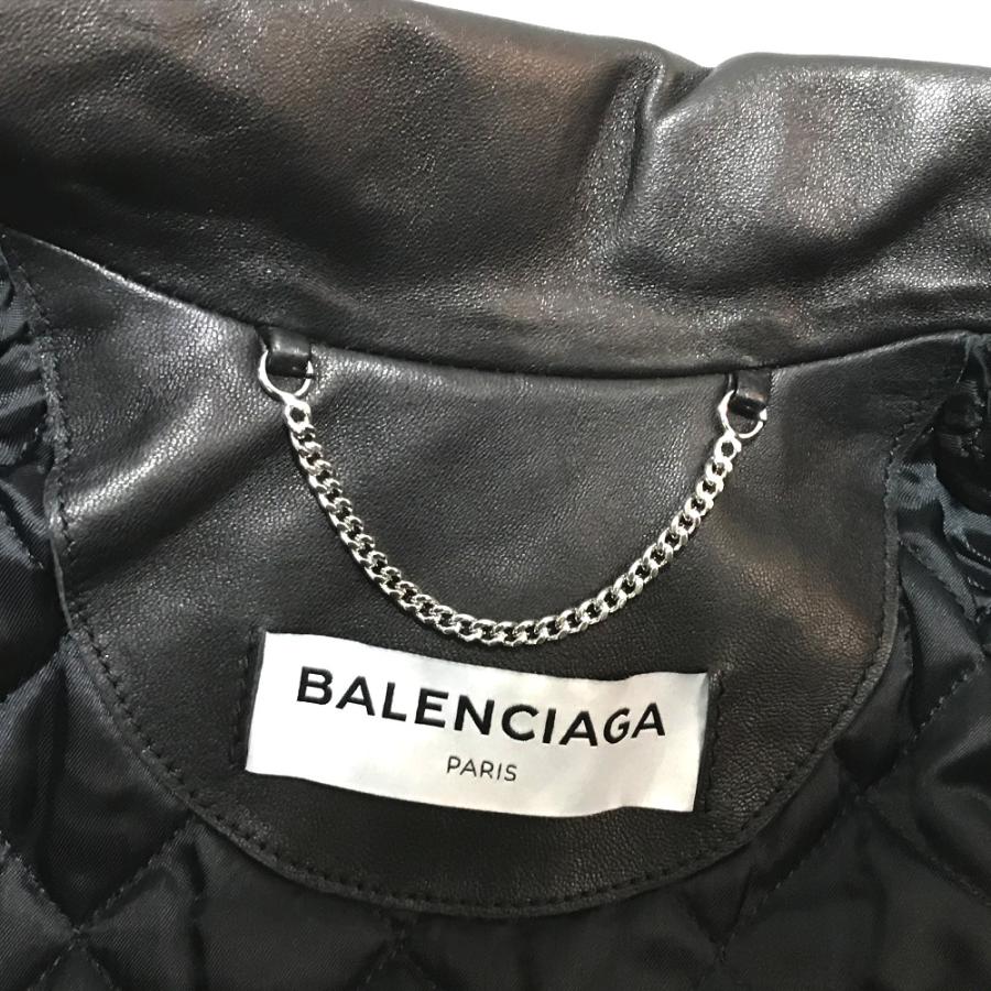 BALENCIAGA - バレンシアガ BALENCIAGA スカーフバイカー 479901 ライダース ジャケット アウター ライダースジャケット ラムレザー ブラック 未使用 BALENCIAGA（バレンシアガ） 未使用 479901 スカーフバイカー