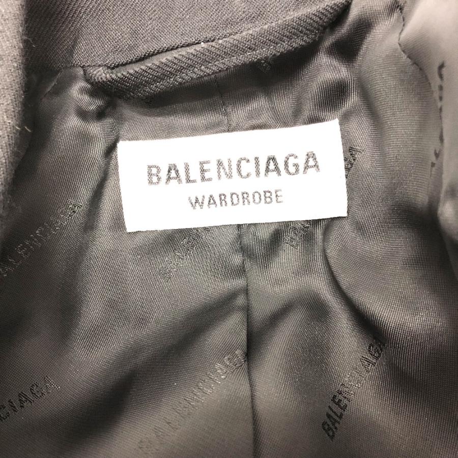 BALENCIAGA - バレンシアガ BALENCIAGA ブラックベーシックジャケット 571278 シングル アパレル/肩パッド 長袖 アパレル ジャケット コットン ブラック 新品同様 18074-22021-1-1w.jpg