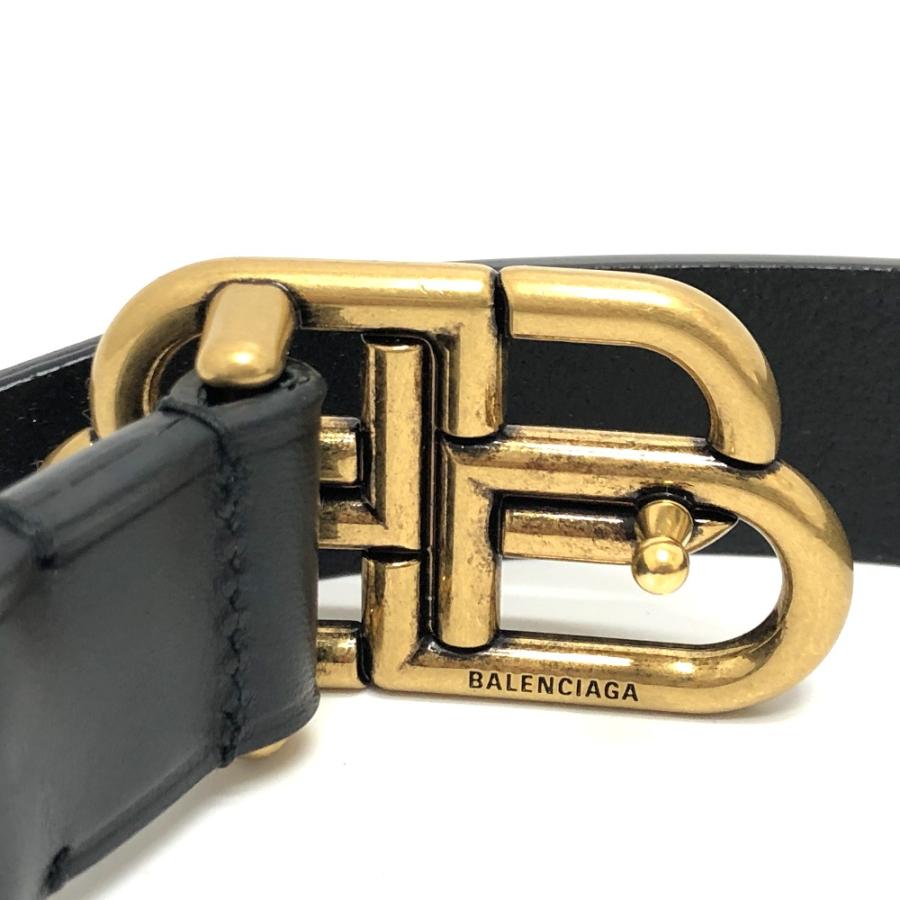 新品同様 BALENCIAGA バレンシアガ 581690 ロゴバックル ベルト ファッション小物 小物  ベルト ブラック レディース【中古】 | BALENCIAGA | 03