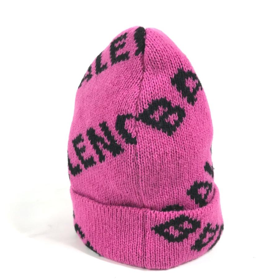 BALENCIAGA バレンシアガ 555282 ロゴ バイカラー ビーニー 帽子 ニット帽 ニットキャップ ニット帽 ピンク レディース【中古】 | BALENCIAGA | 02